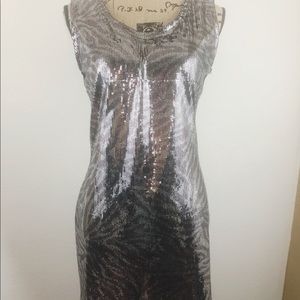 Sequence dress with low cut back